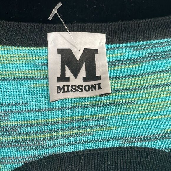 Missoni Turquoise Striped Open Back Knit Dress - Picture 5 of 7